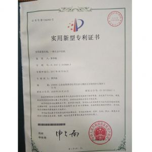 實(shí)用新型專利證書